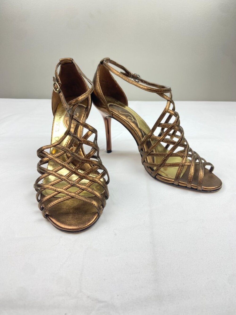 Jessica Bennett Strappy High Heels Size 8 Copper - Picture 5 of 8